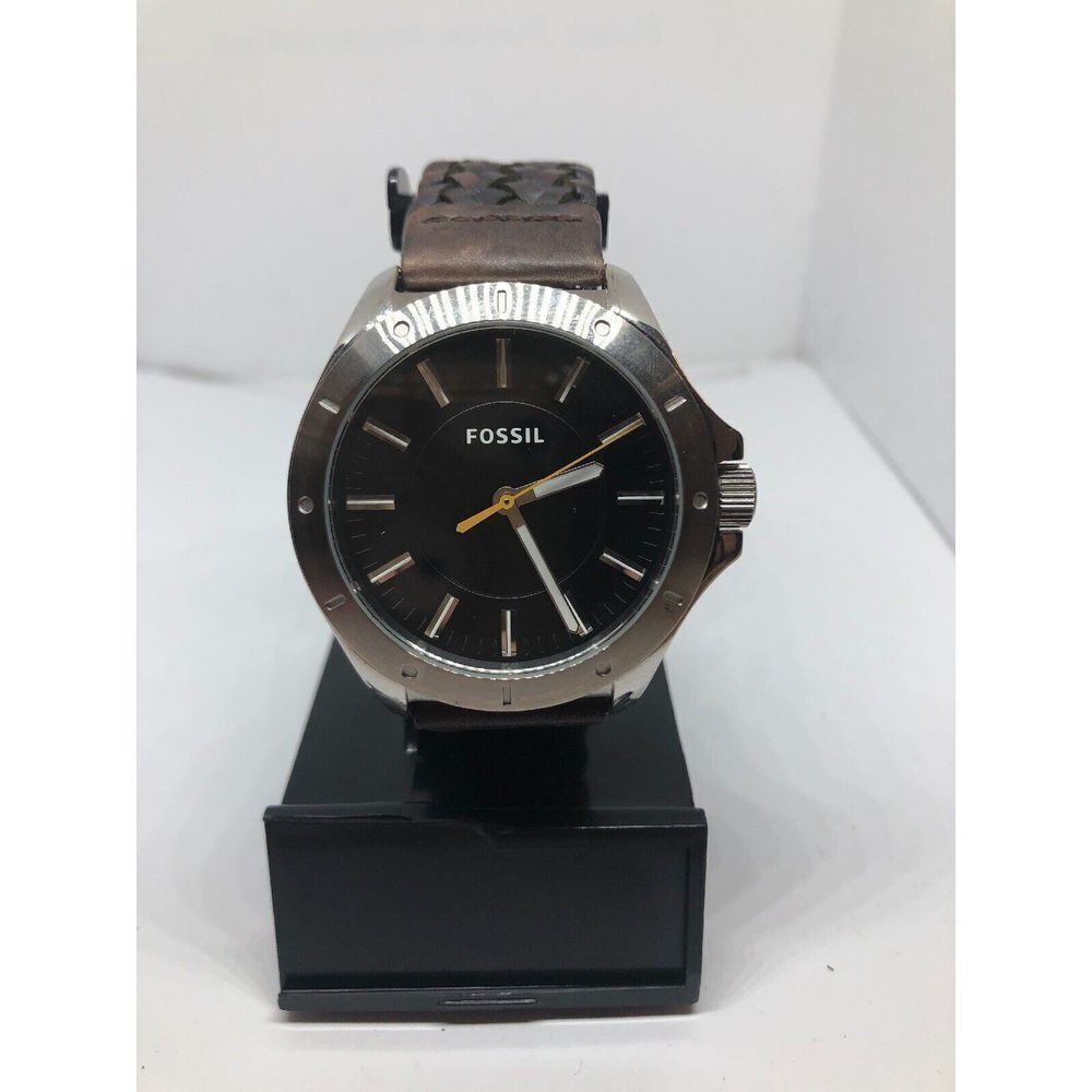 Fossil BQ1528 Men's Brown Leather Analog Brown Dial Quartz Genuine Watch RK272
